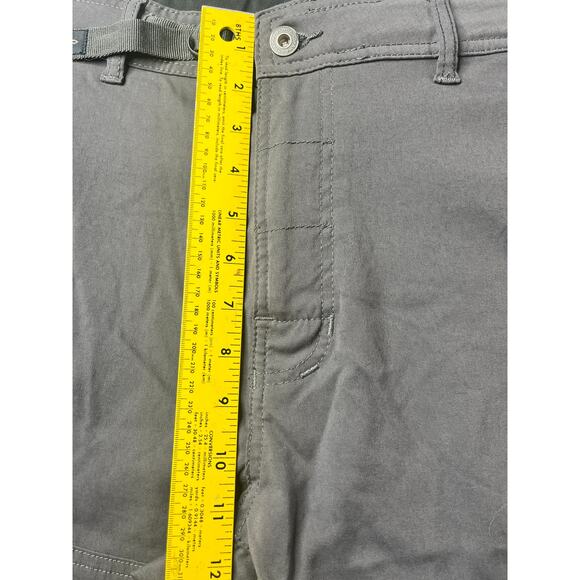 Prana Hiking Pants Roll Up Stretch Men’s Sz XXL Nylon Belt Gray Straight Leg - Picture 4 of 11